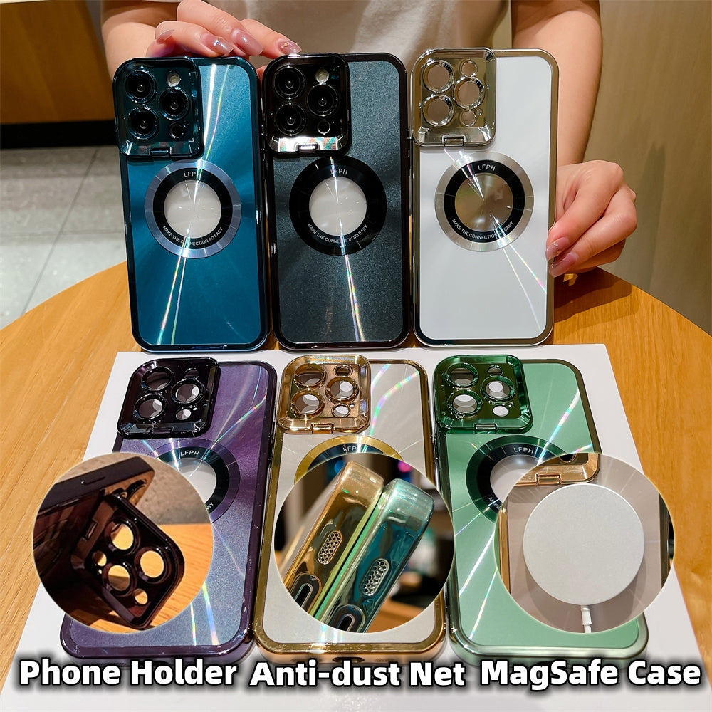 Iphone Case Luxury Plating CD Pattern Magsafe Bracket Case For IPhone 12 13 14 Pro Max Invisible Camera Stand Holder Lens Holder Magnetic Suction