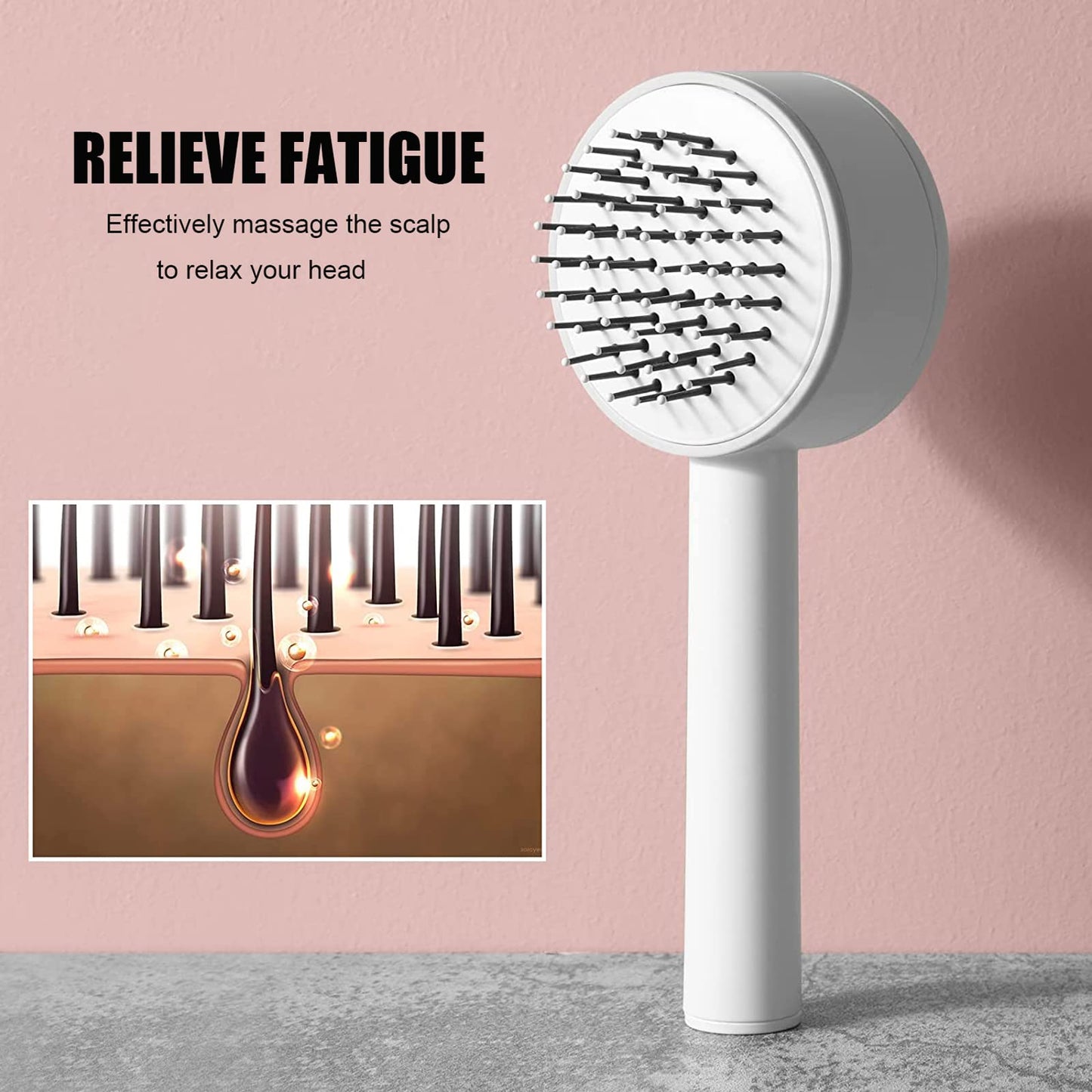 One-key Self-cleaning Hair Brush For Women Curly Hair Brush