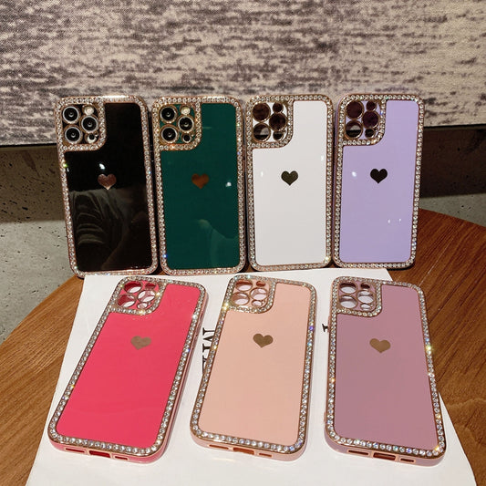 Iphone Case Accessories Love Crystal Diamond Edge Electroplating Protective Cover